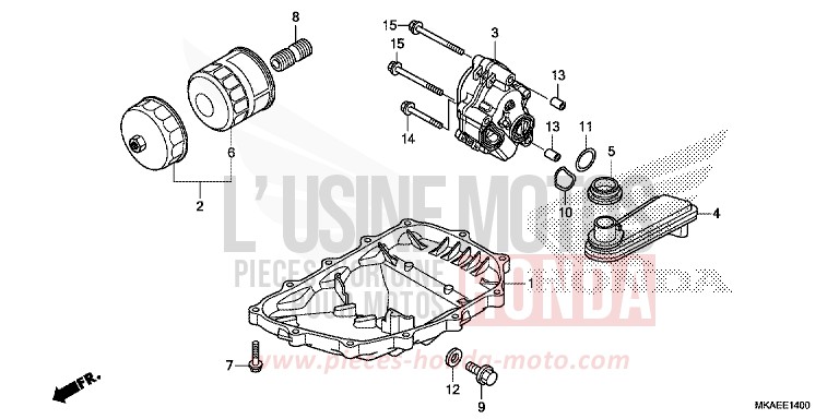 OELWANNE/OELPUMPE von Integra 750 MAT BULLET SILVER (NH389) von 2016